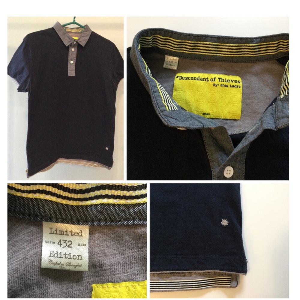 Men’s Descendant of Thieves Dark Blue Polo, Small